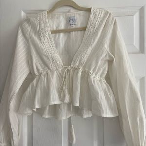 Princess Polly White Linen Long Sleeve